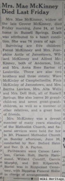 Mae Mckinley Mckinney