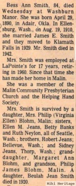 Bess Ann Jeans Smith