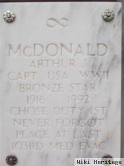 Capt Arthur J Mcdonald