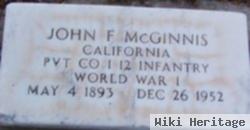 Pvt John F. Mcginnis