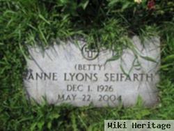 Anne "betty" Lyons Seifarth