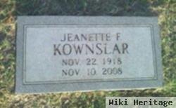 Jeanette F Woodard Kownslar