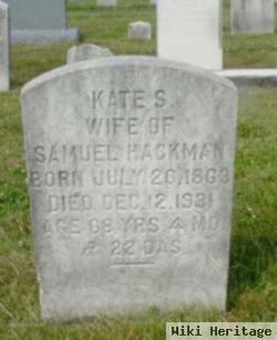 Catherine S "kate" Detweiler Hackman