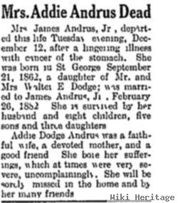 Elizabeth Adelaide "addie" Dodge Andrus