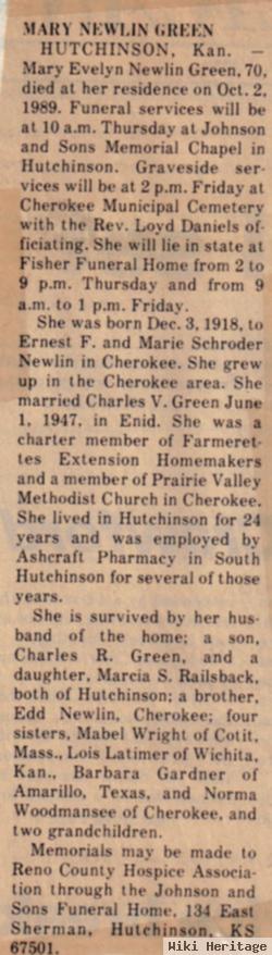 Mary Evelyn Newlin Green