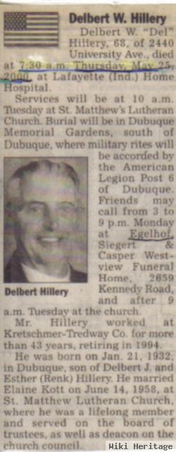 Delbert W Hillery