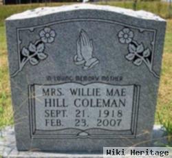 Mrs Willie Mae Hill Coleman