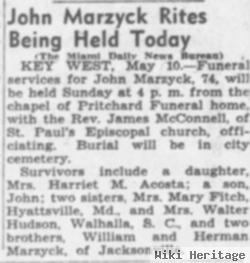 John William Marzyck, Sr