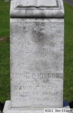 Annie (Anna) E. (Elizabeth) Hissong Hays