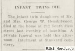 Infant Twin Daughters Henshilwood