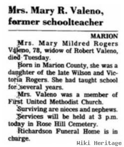 Mary Mildred Rogers Valeno