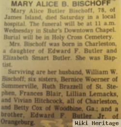 Mary Alice Butler Bischoff