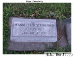 Jeannette W Stephenson