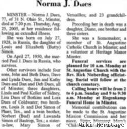 Norma J Simon Dues