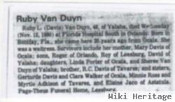 Ruby Lee Davis Van Duyn