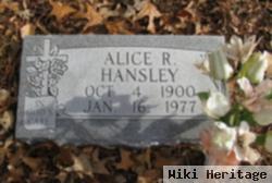 Alice R Hansley