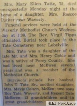 Mary E. Coble Tate