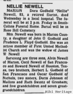 Dora Ellen "nellie" Godbold Newell