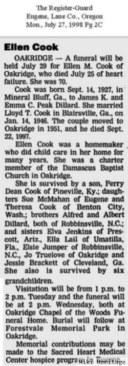 Ellen M Dillard Cook