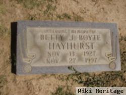 Betty J Boyte Hayhurst