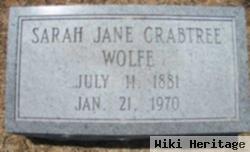 Sarah Jane "sadie" Crabtree Wolfe