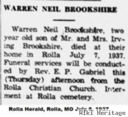 Warren Neil Brookshire