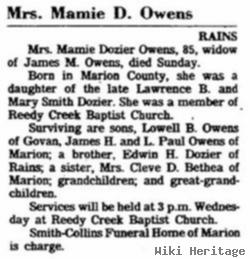 Mamie Dozier Owens