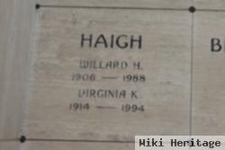 Willard H Haigh