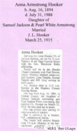 Mary Anna Armstrong Hooker