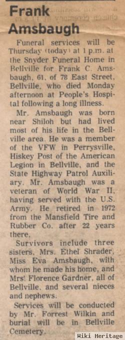 Frank C Amsbaugh