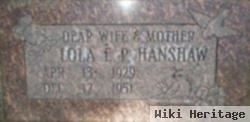 Lola E. Peterson Hanshaw