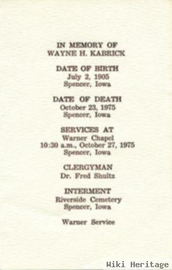 Wayne H. Kabrick