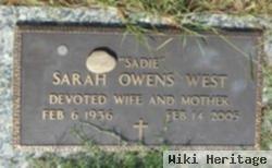 Sarah "sadie" Owens West