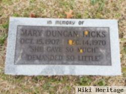 Mary Duncan Hicks