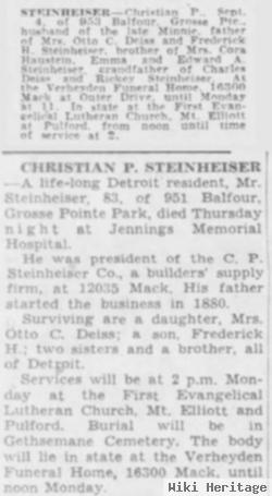 Christian P Steinheiser