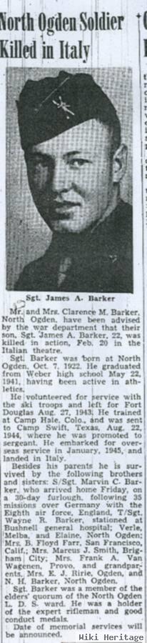 Sgt James Alexander Barker