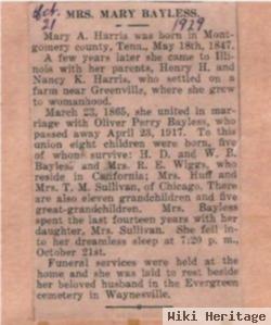 Mary A Harris Bayless