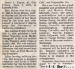 Doris A Palmer Payne