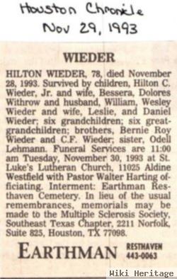 Hilton Charles Wieder