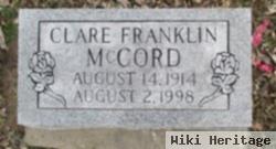 Clare Franklin "bud" Mccord