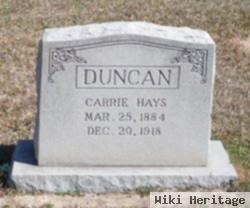 Mahalia Caroline "carrie" Hays Duncan