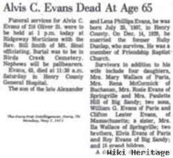 Alvis Clifton Evans