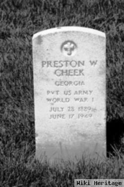 Preston W Cheek