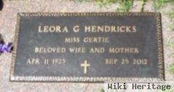 Leora G "miss Gertie" Hendricks