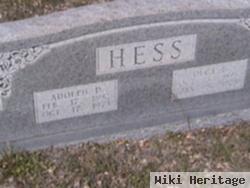 Adolph D Hess