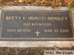 Betty L Burge Reynolds Hensley