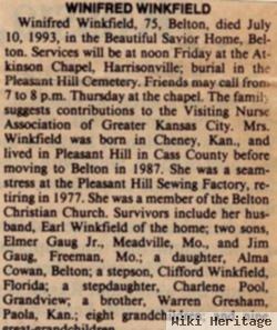 Winifred "winnie" Gresham Winkfield