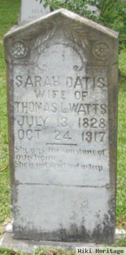 Sarah "sallie" Oatis Watts