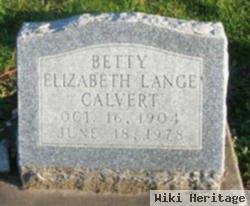 Elizabeth "betty" Lange Calvert