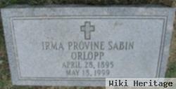 Irma Provine Sabin Orlopp